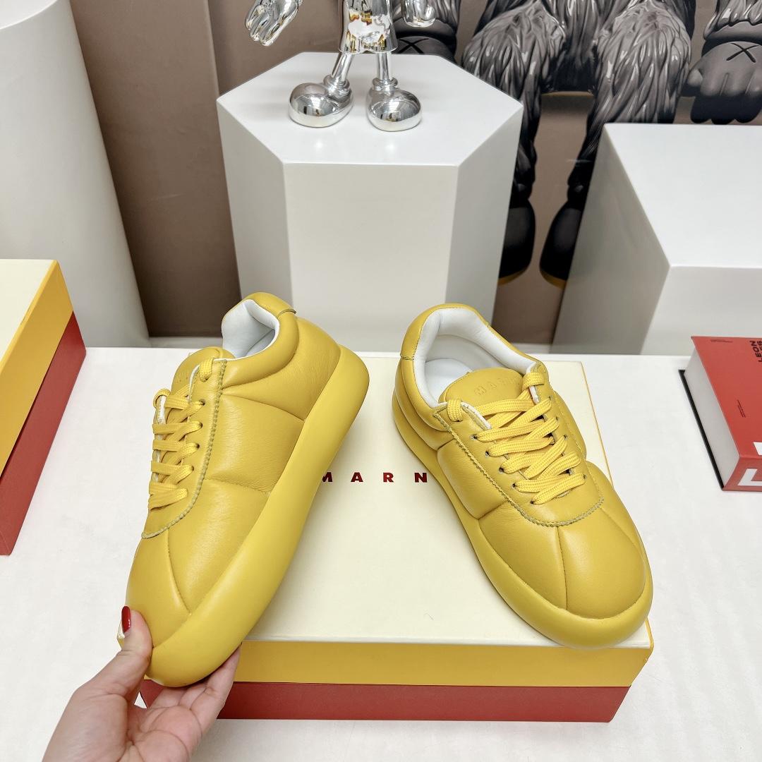 Marni Yellow Leather Bigfoot 2.0 Sneaker - FashionPlug
