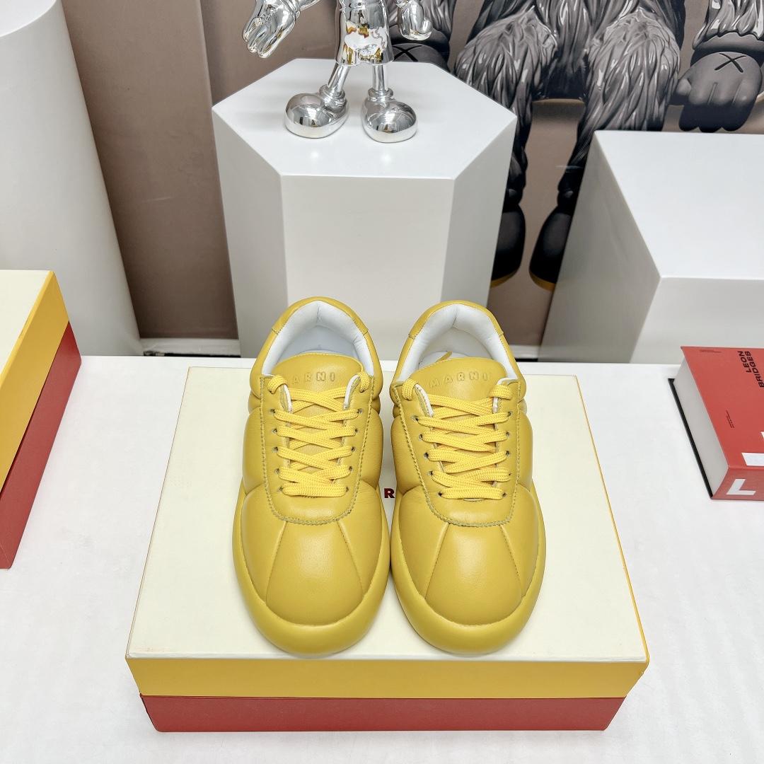 Marni Yellow Leather Bigfoot 2.0 Sneaker - FashionPlug