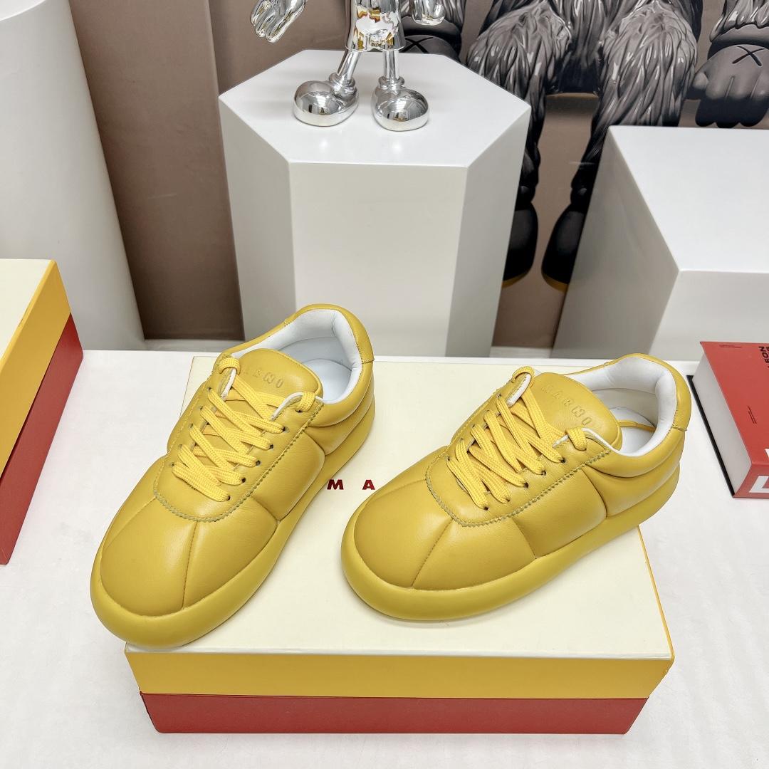 Marni Yellow Leather Bigfoot 2.0 Sneaker - FashionPlug