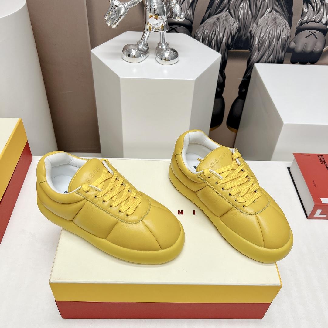 Marni Yellow Leather Bigfoot 2.0 Sneaker - FashionPlug