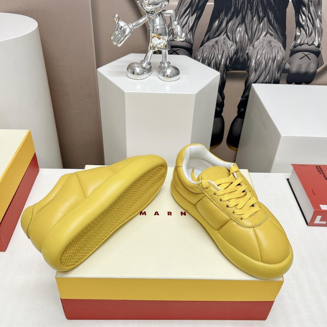 Marni Yellow Leather Bigfoot 2.0 Sneaker - FashionPlug