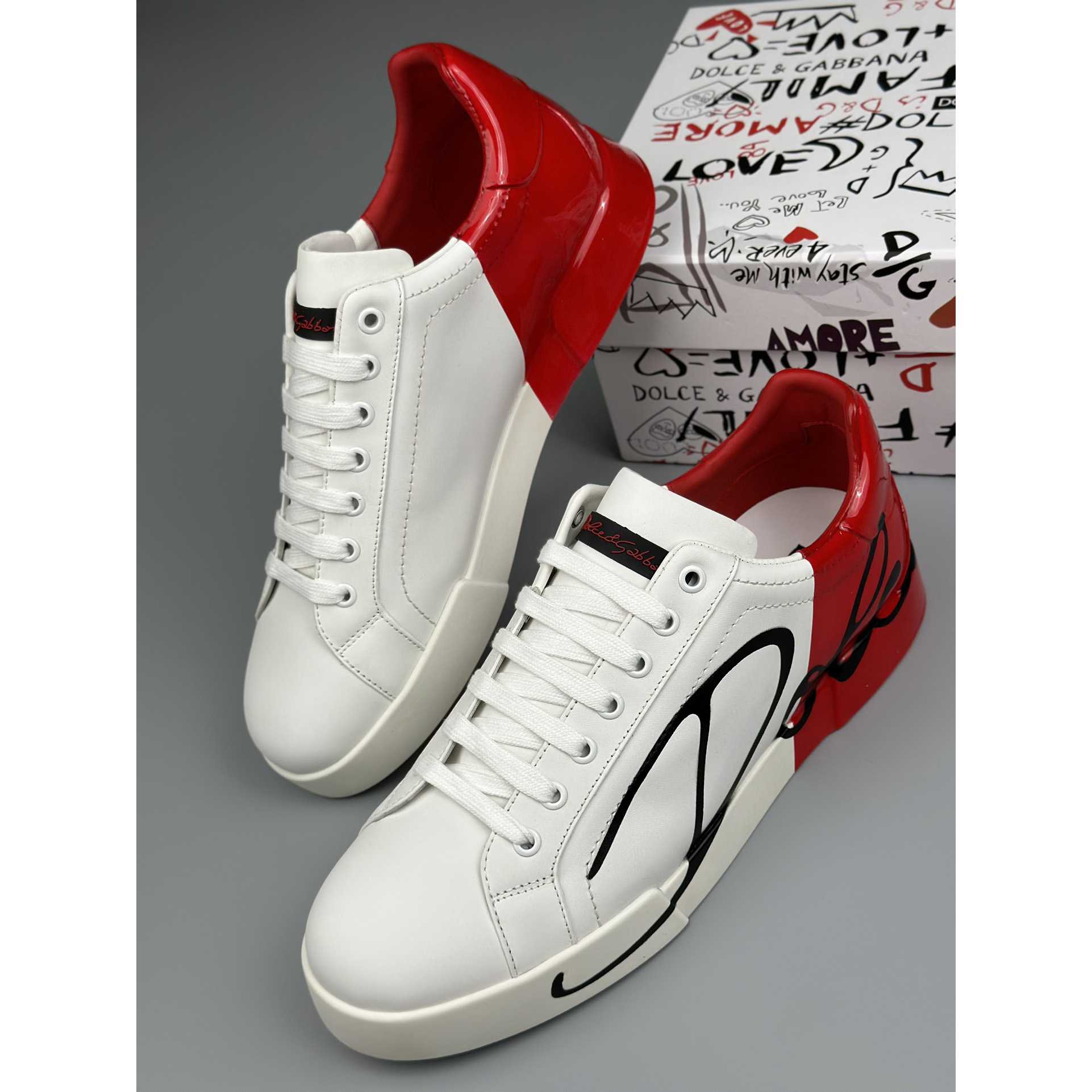 Dolce & Gabbana Leather Sneakers - FashionPlug
