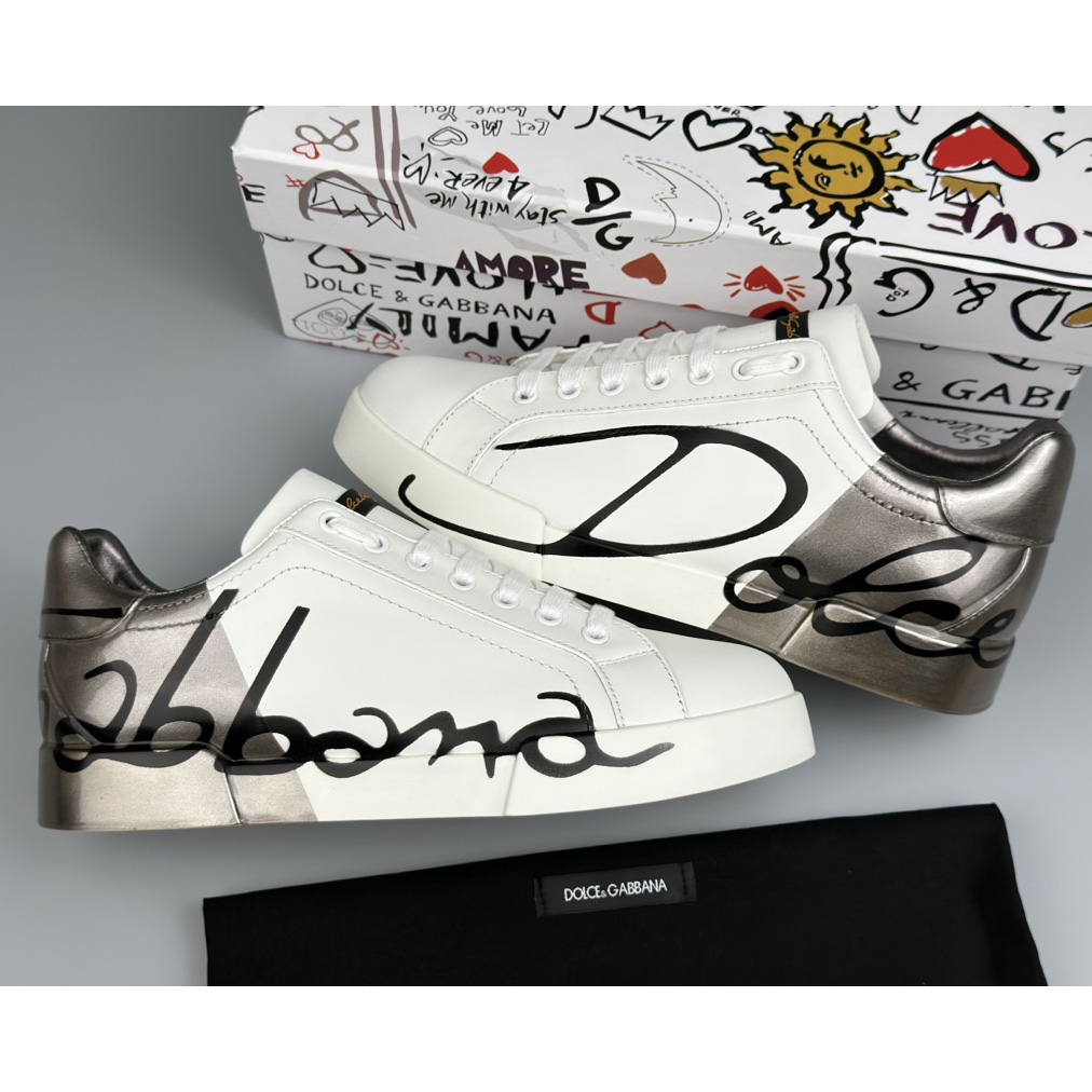 Dolce & Gabbana Leather Sneakers - FashionPlug