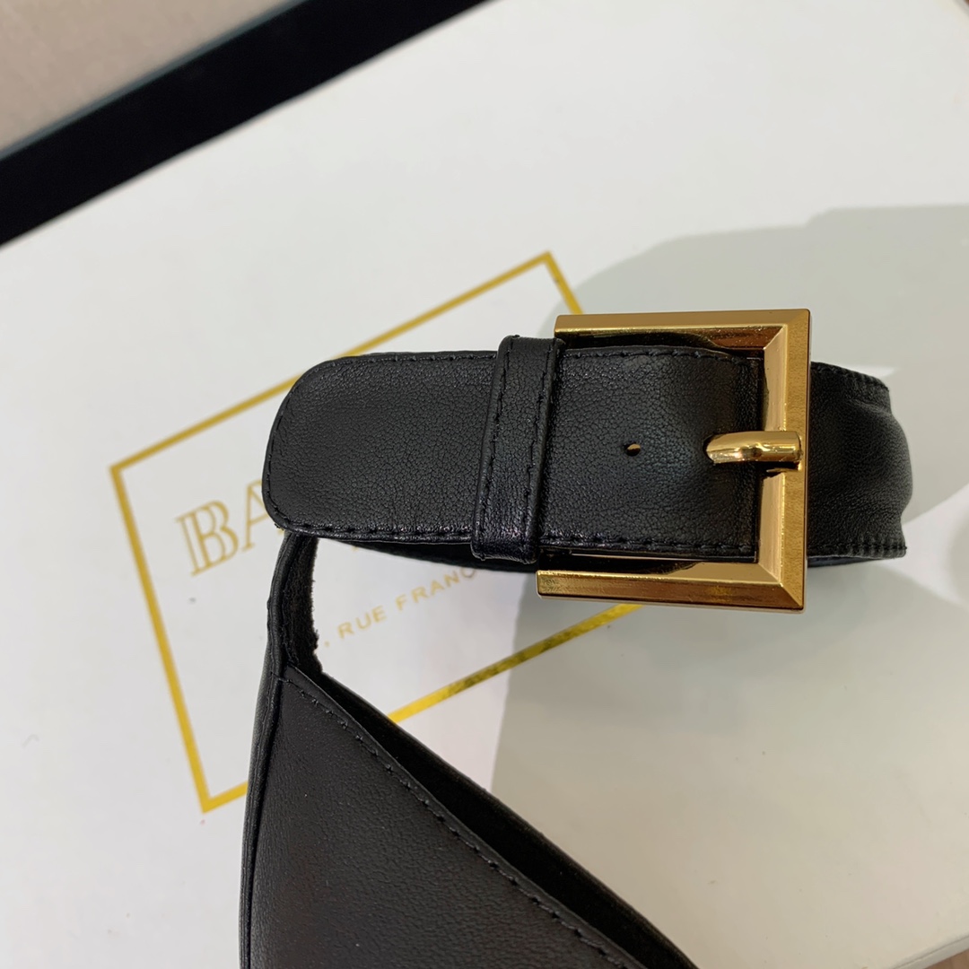 Balmain Moneta 105mm Leather Sandals - FashionPlug