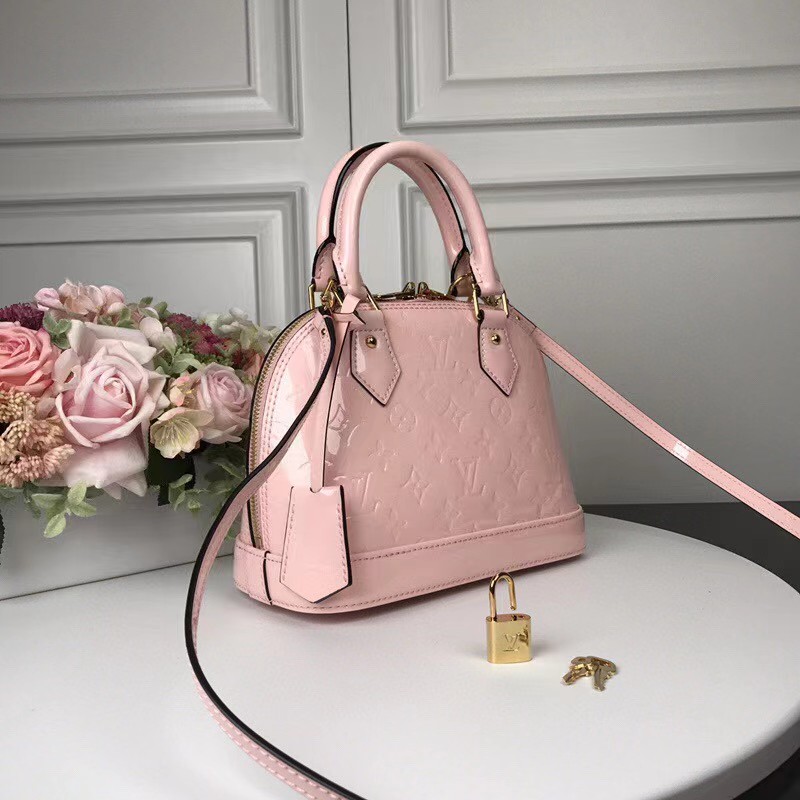 Louis Vuitton Alma Bb Patent Pink  (23.5-17.5-11cm)   - FashionPlug