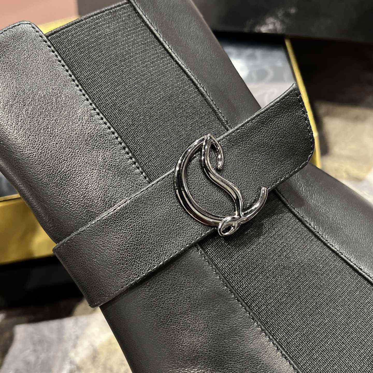 Christian Louboutin Black Cl Chelsea Booty 100 - FashionPlug