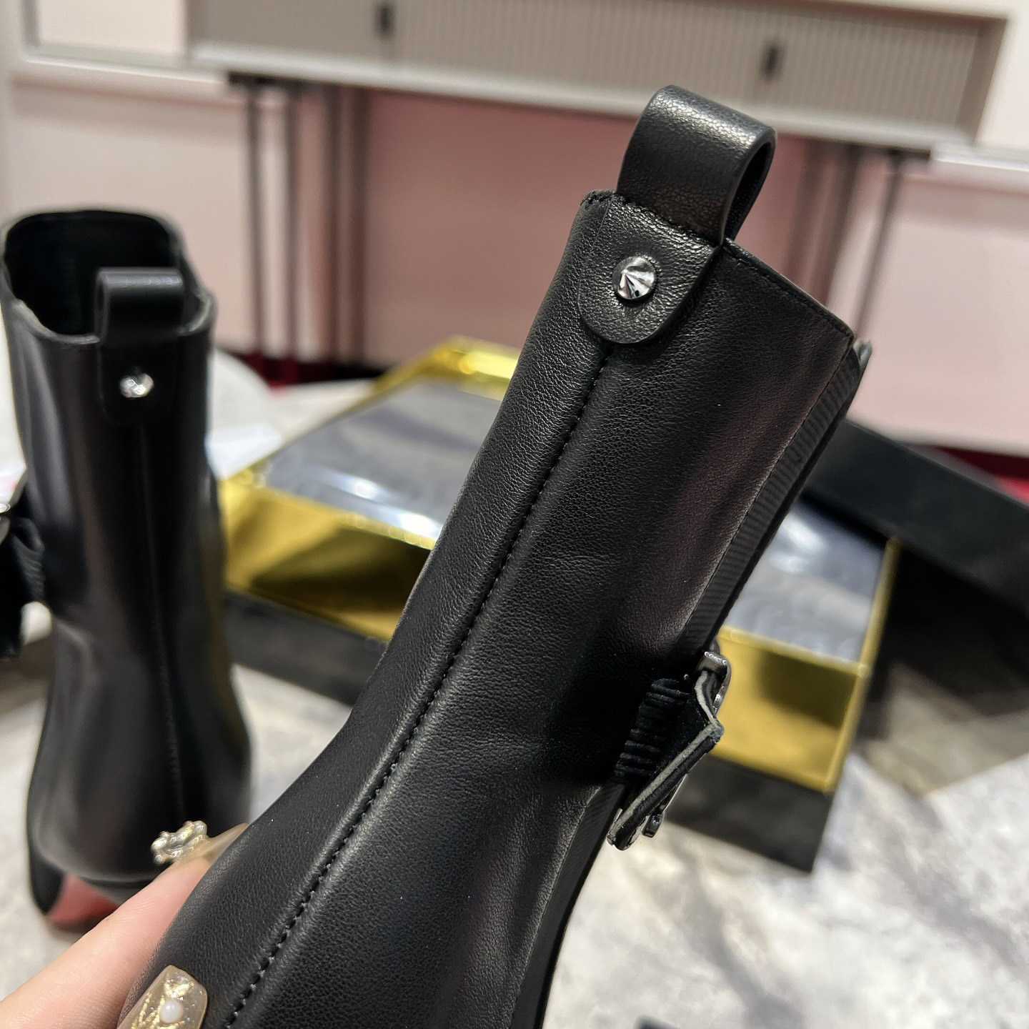 Christian Louboutin Black Cl Chelsea Booty 100 - FashionPlug