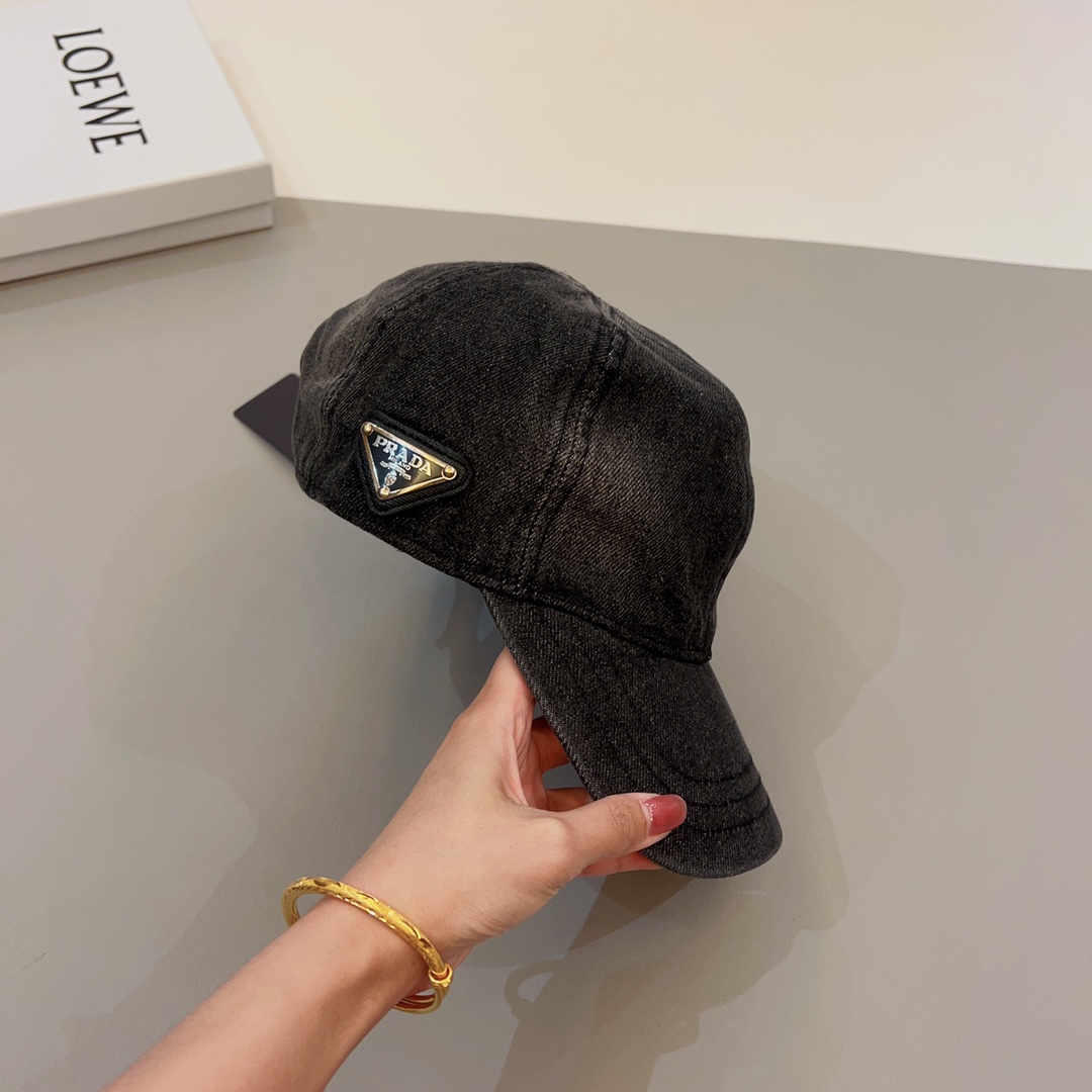 Prada Denim Baseball Cap - FashionPlug