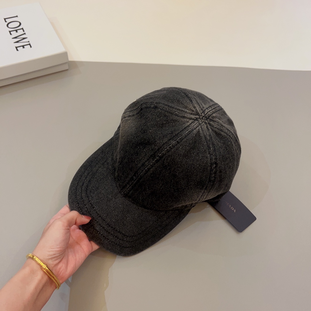 Prada Denim Baseball Cap - FashionPlug