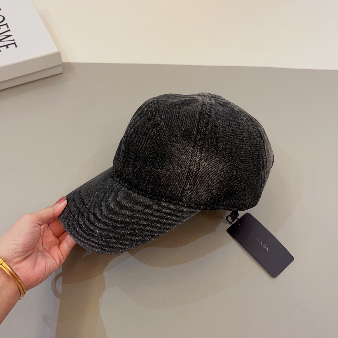 Prada Denim Baseball Cap - FashionPlug