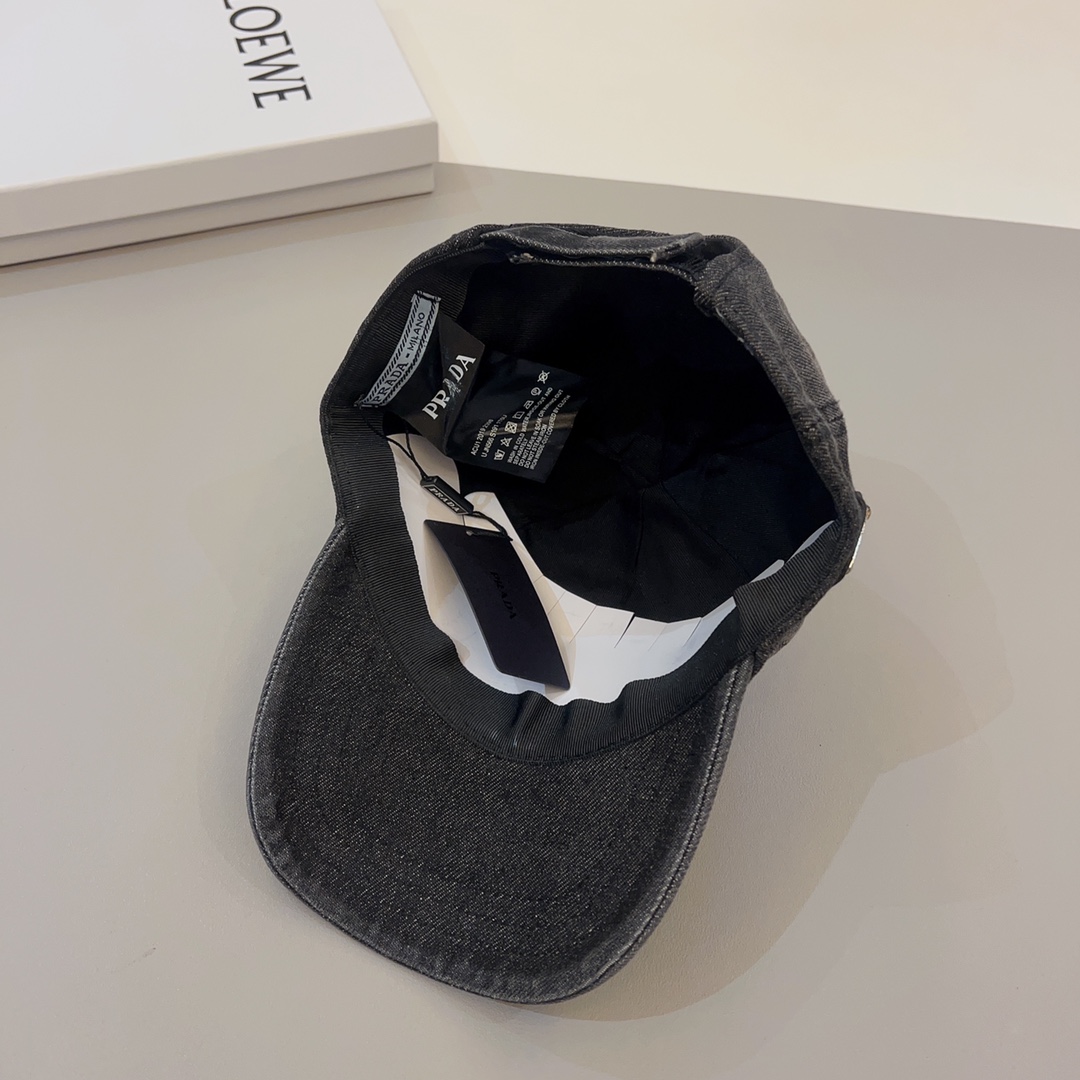 Prada Denim Baseball Cap - FashionPlug