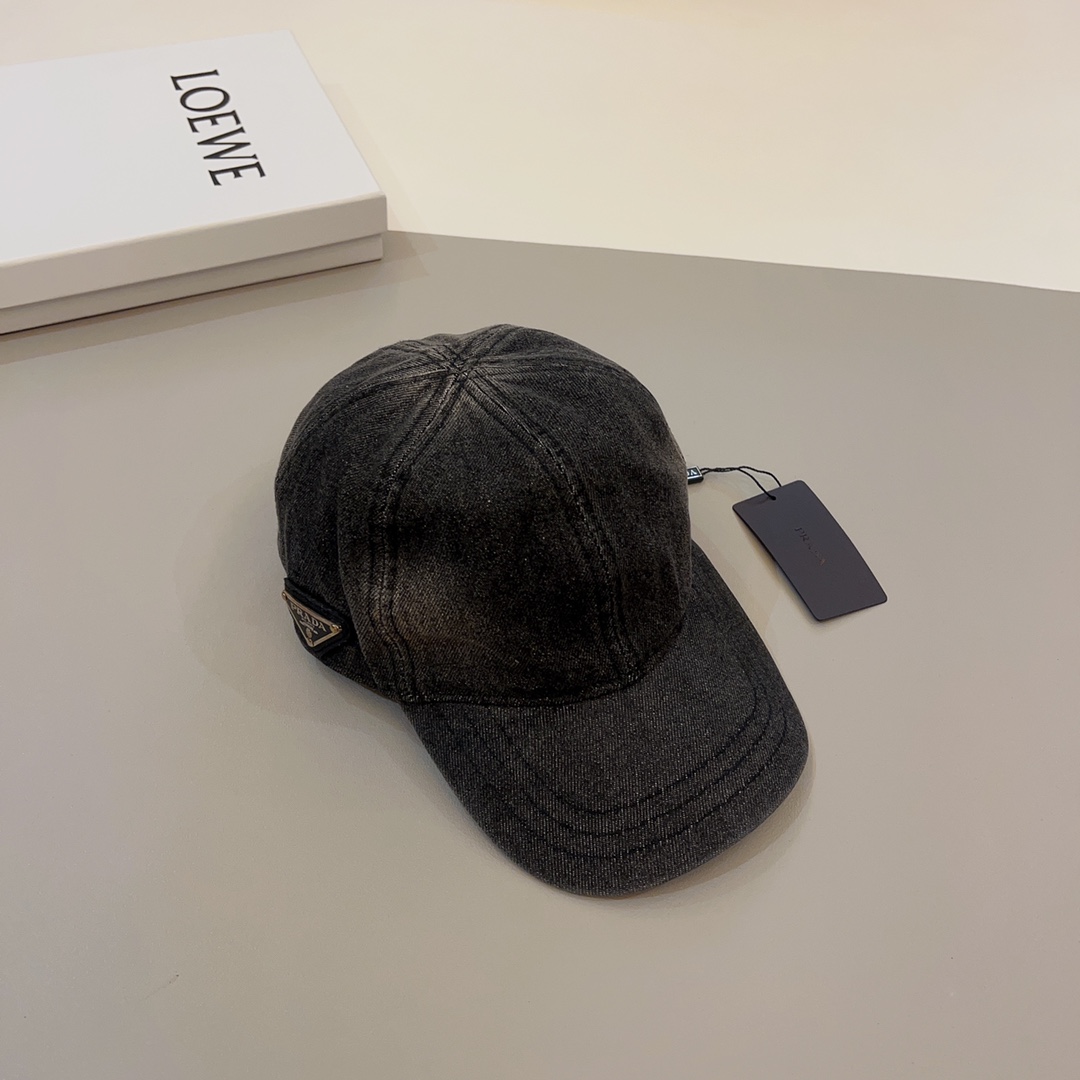 Prada Denim Baseball Cap - FashionPlug