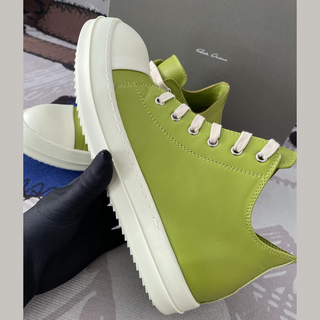 Rick Owens Low-Top Leather Sneakers - FashionPlug