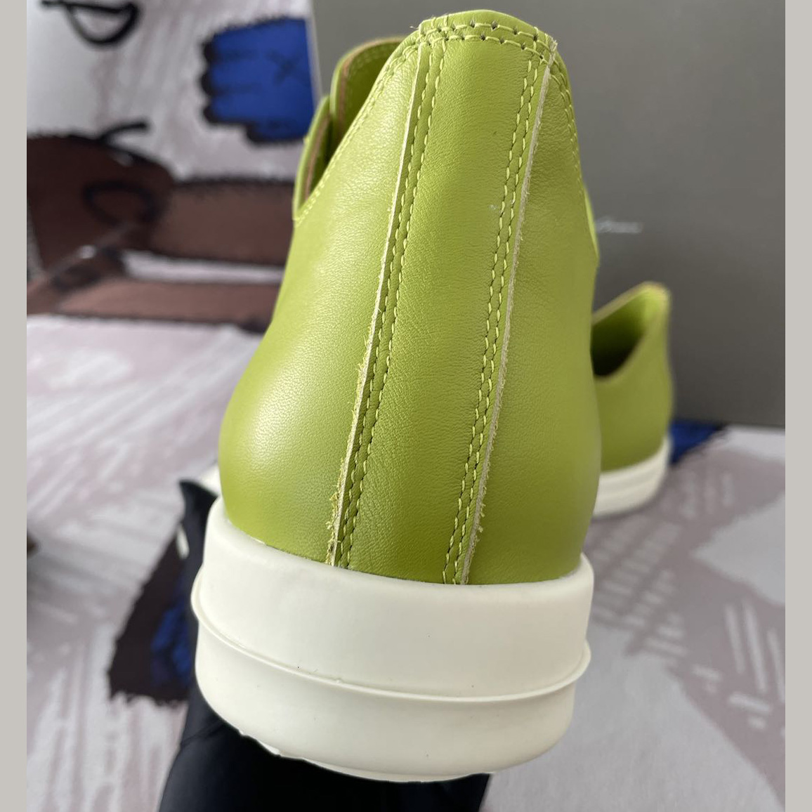 Rick Owens Low-Top Leather Sneakers - FashionPlug