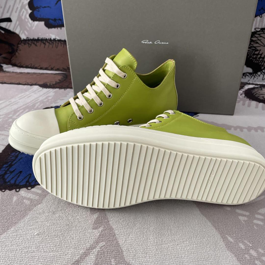 Rick Owens Low-Top Leather Sneakers - FashionPlug