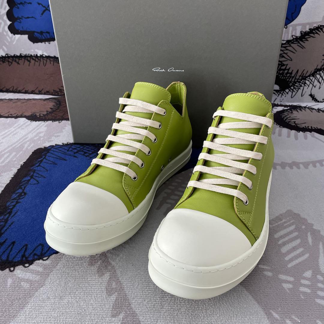 Rick Owens Low-Top Leather Sneakers - FashionPlug
