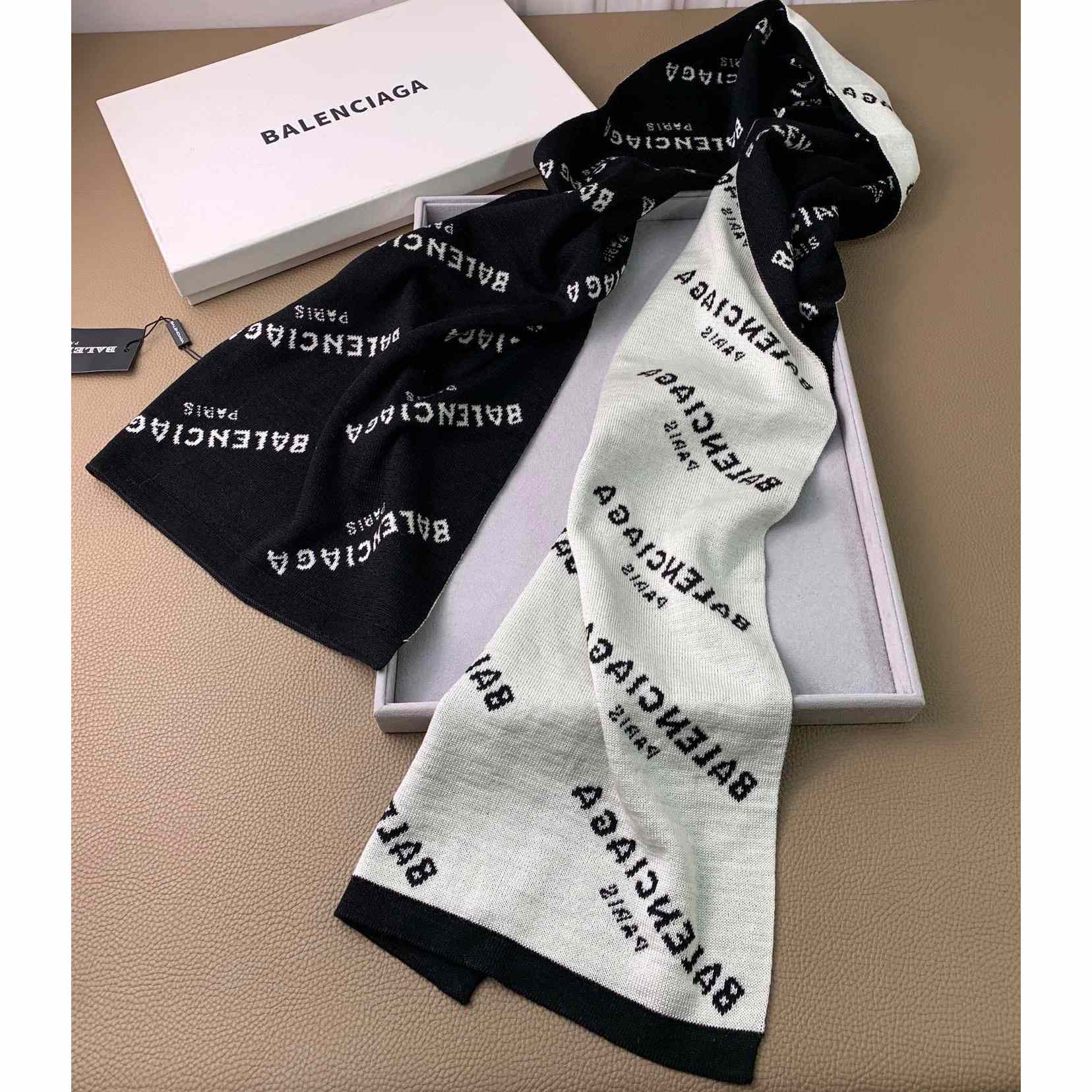 Balenciaga Allover Logo Scarf - FashionPlug