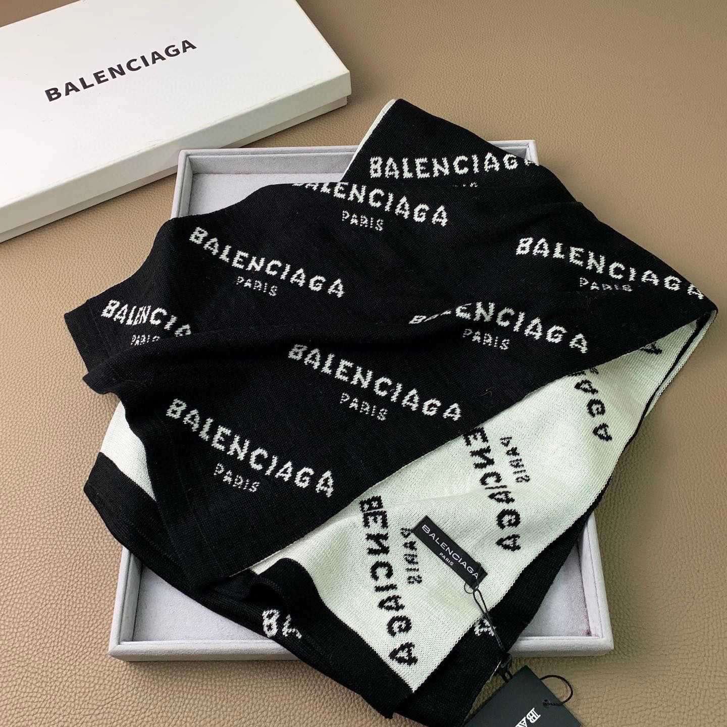 Balenciaga Allover Logo Scarf - FashionPlug