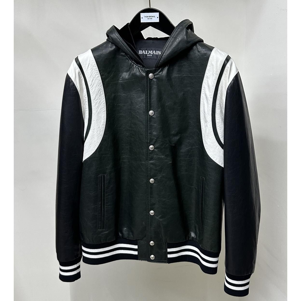 Balmain Colour-block Hooded Bomber Jacket - FashionPlug