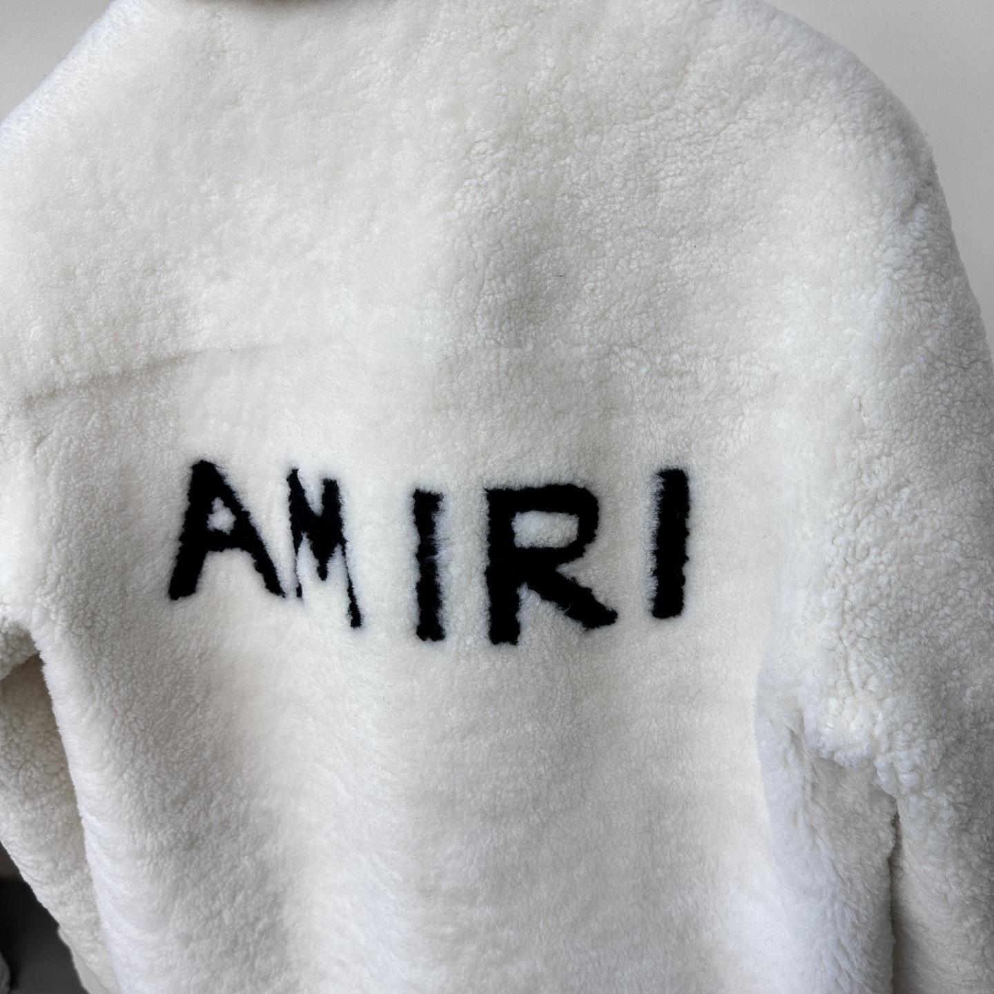 Amiri Logo-print Shearling Jacket - FashionPlug