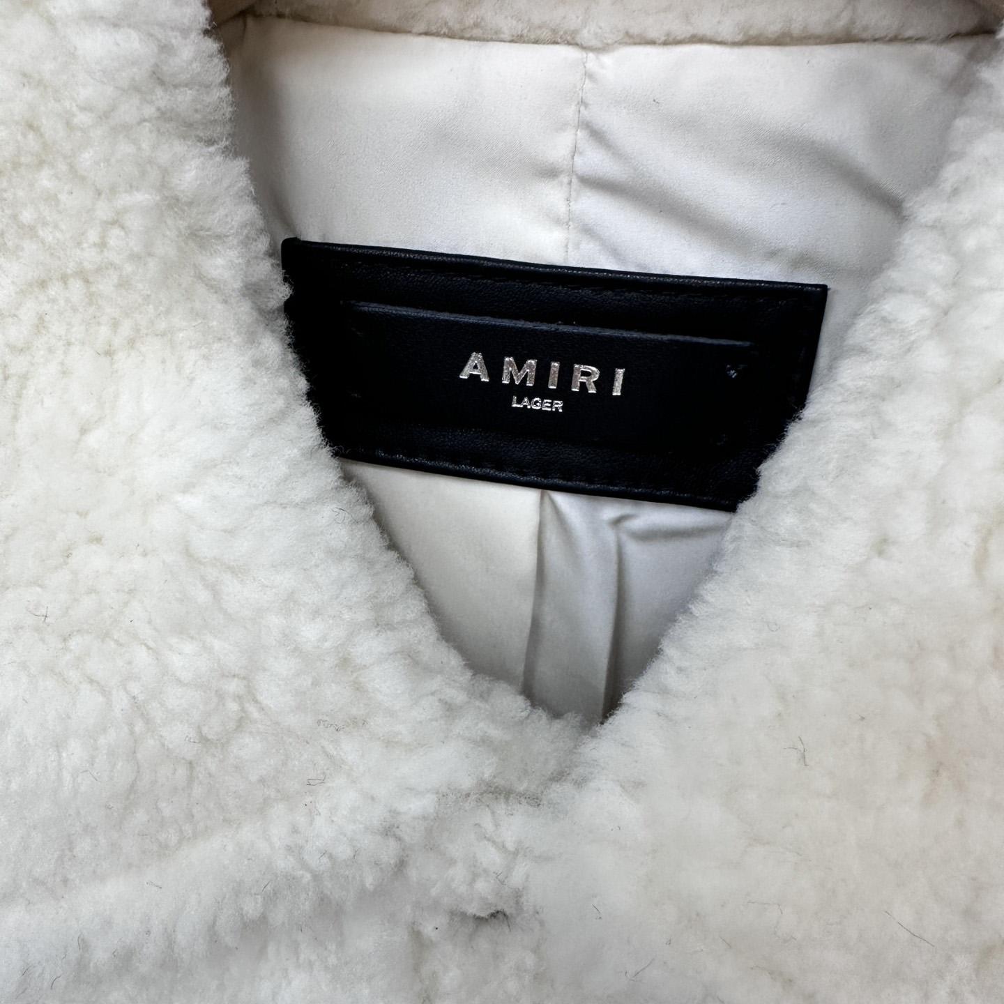 Amiri Logo-print Shearling Jacket - FashionPlug