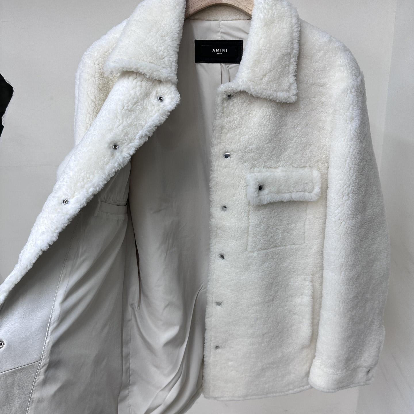 Amiri Logo-print Shearling Jacket - FashionPlug