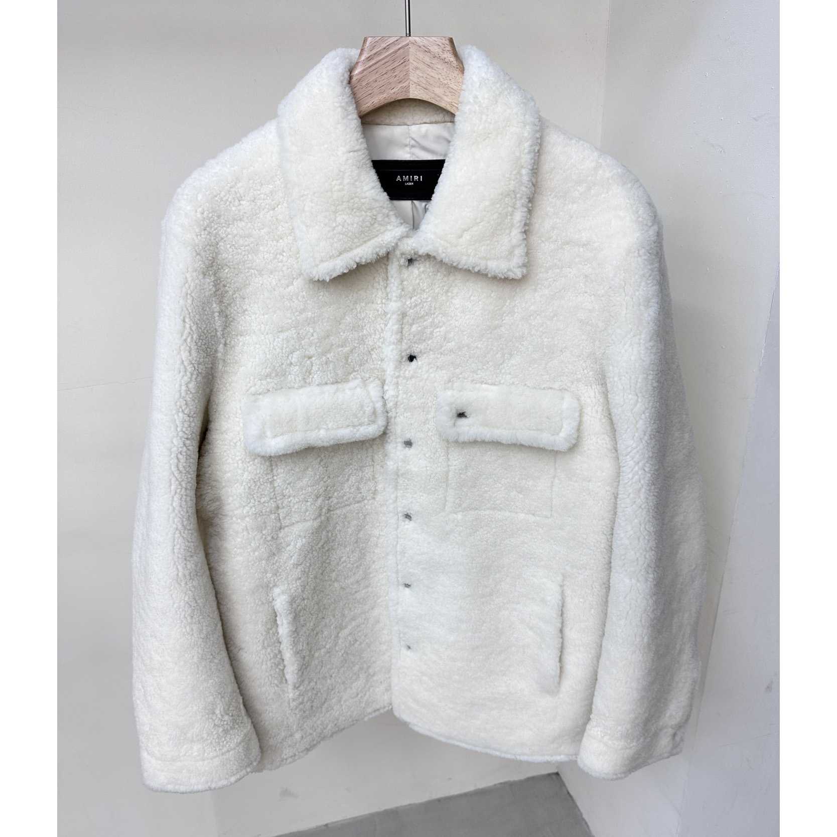Amiri Logo-print Shearling Jacket - FashionPlug