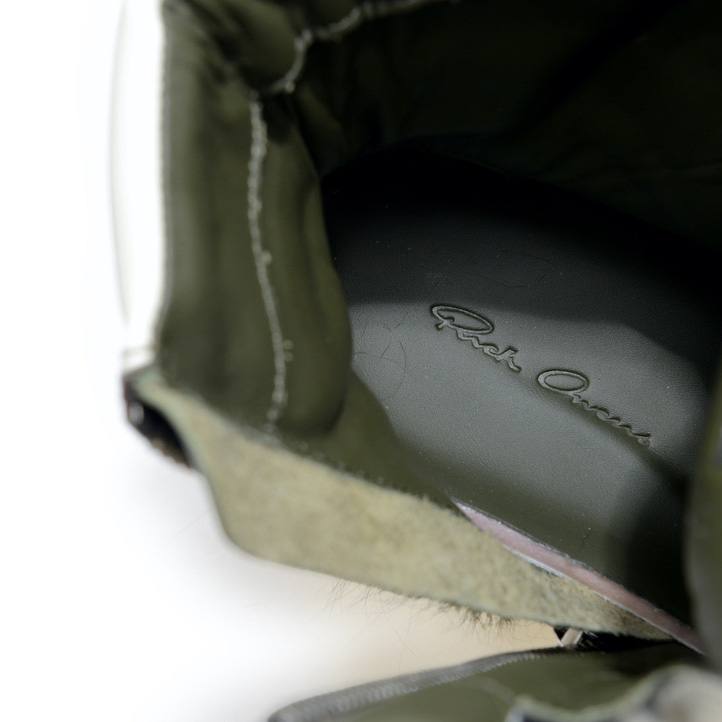 Rick Owens Green Pony Hair High Sneakers - FashionPlug