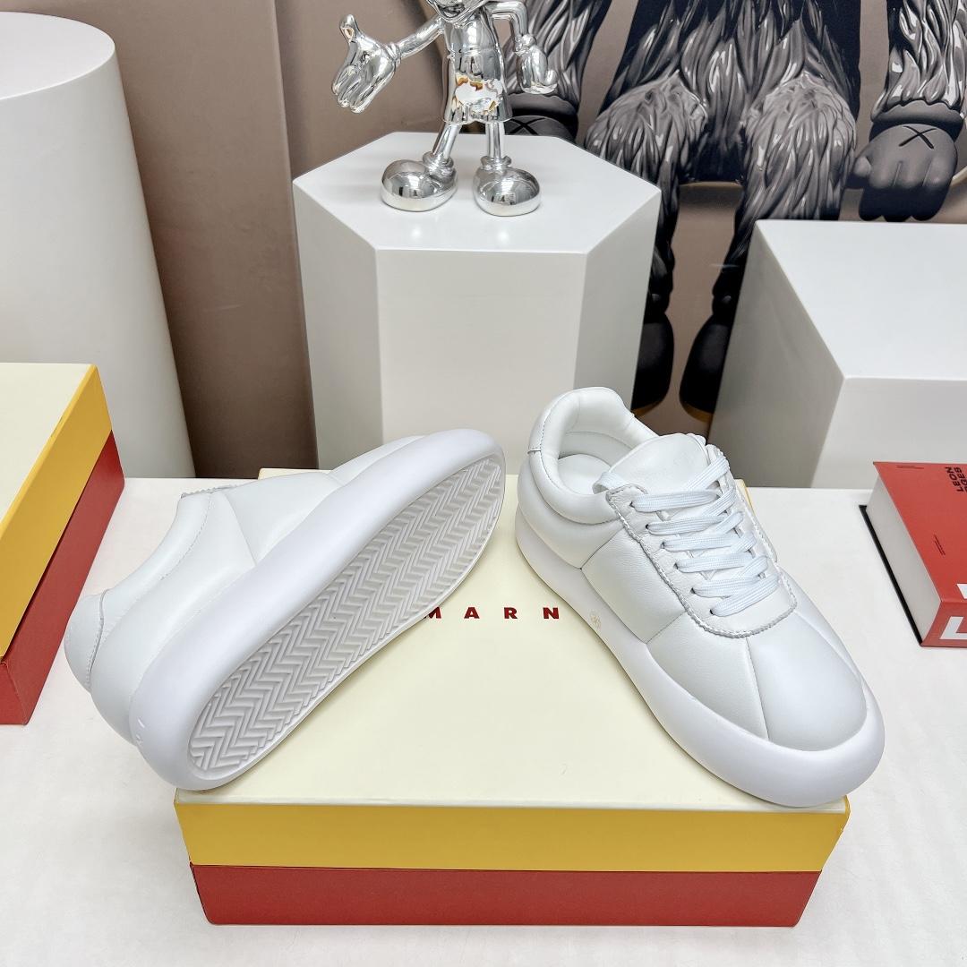 Marni White Leather Bigfoot 2.0 Sneaker - FashionPlug