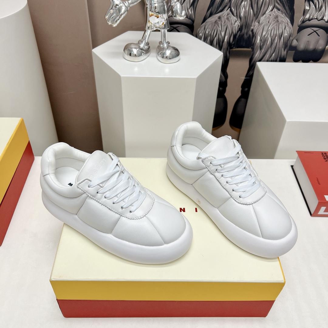 Marni White Leather Bigfoot 2.0 Sneaker - FashionPlug