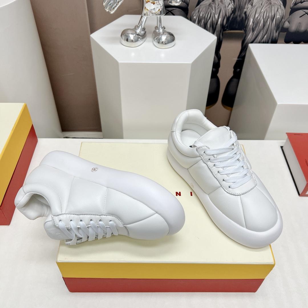 Marni White Leather Bigfoot 2.0 Sneaker - FashionPlug