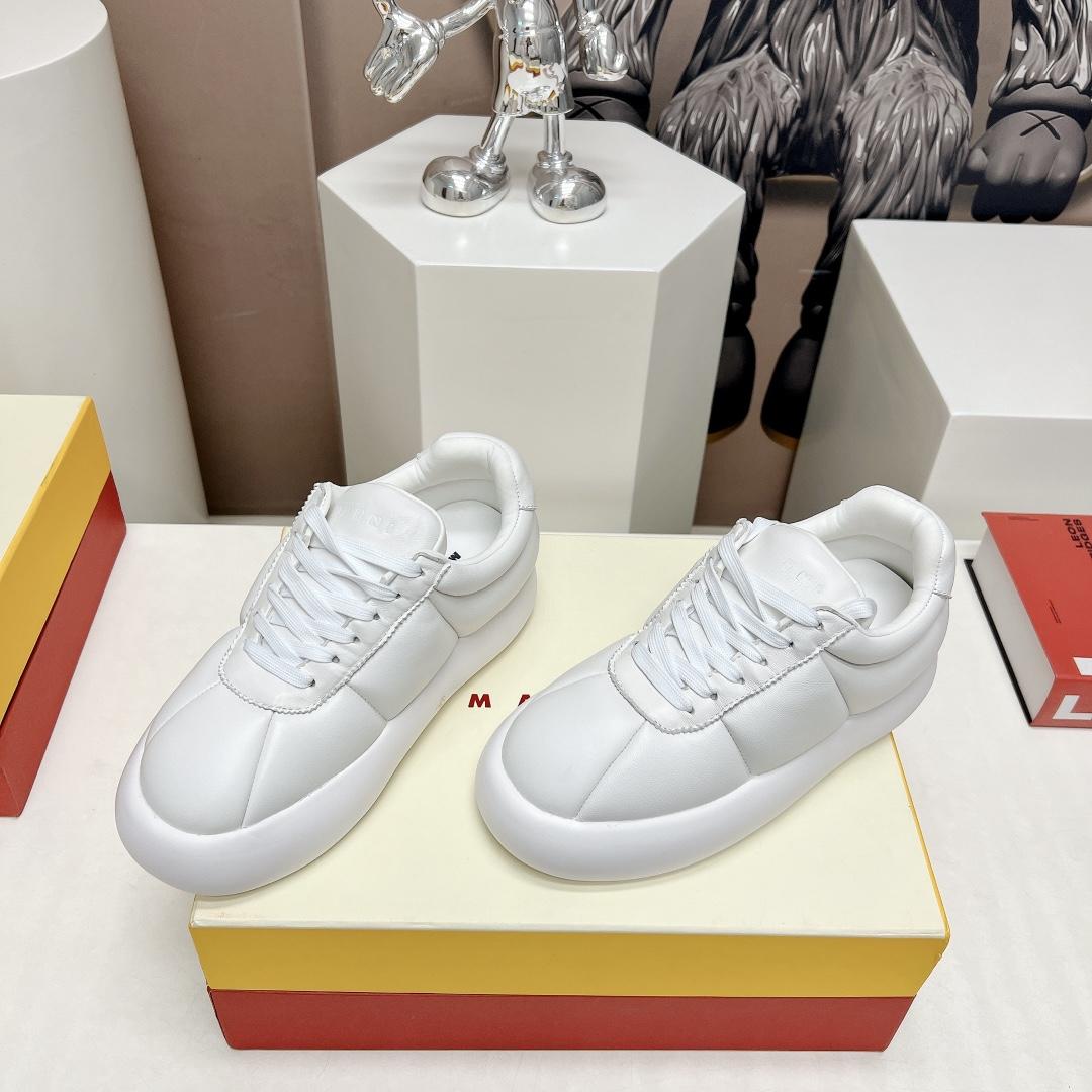 Marni White Leather Bigfoot 2.0 Sneaker - FashionPlug