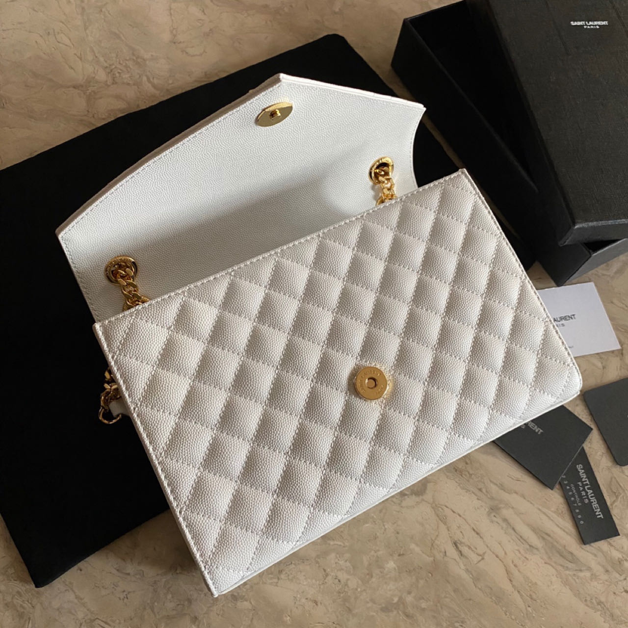 Saint Laurent Monogram Chain Wallet  (24-17.5-6cm) - FashionPlug