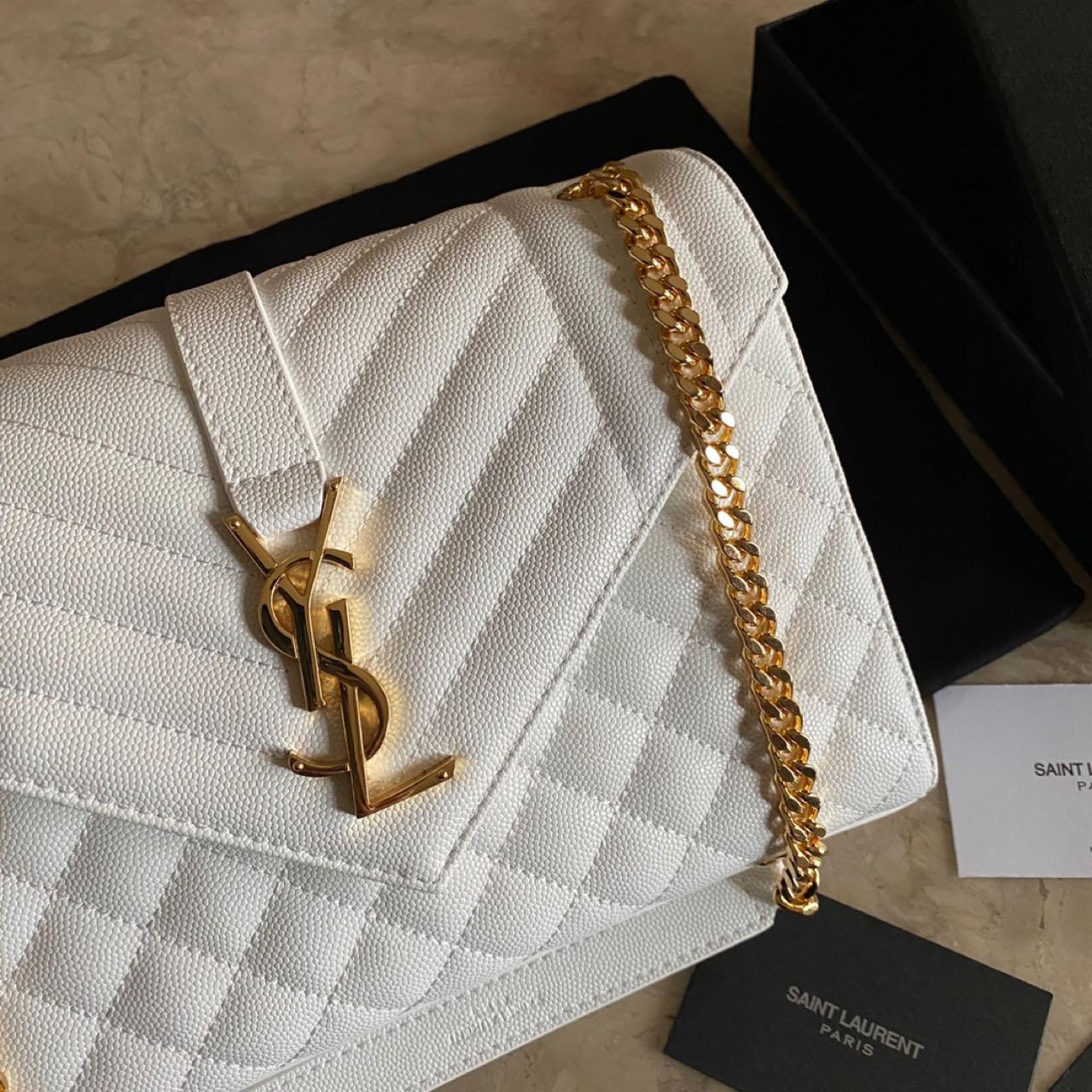 Saint Laurent Monogram Chain Wallet  (24-17.5-6cm) - FashionPlug