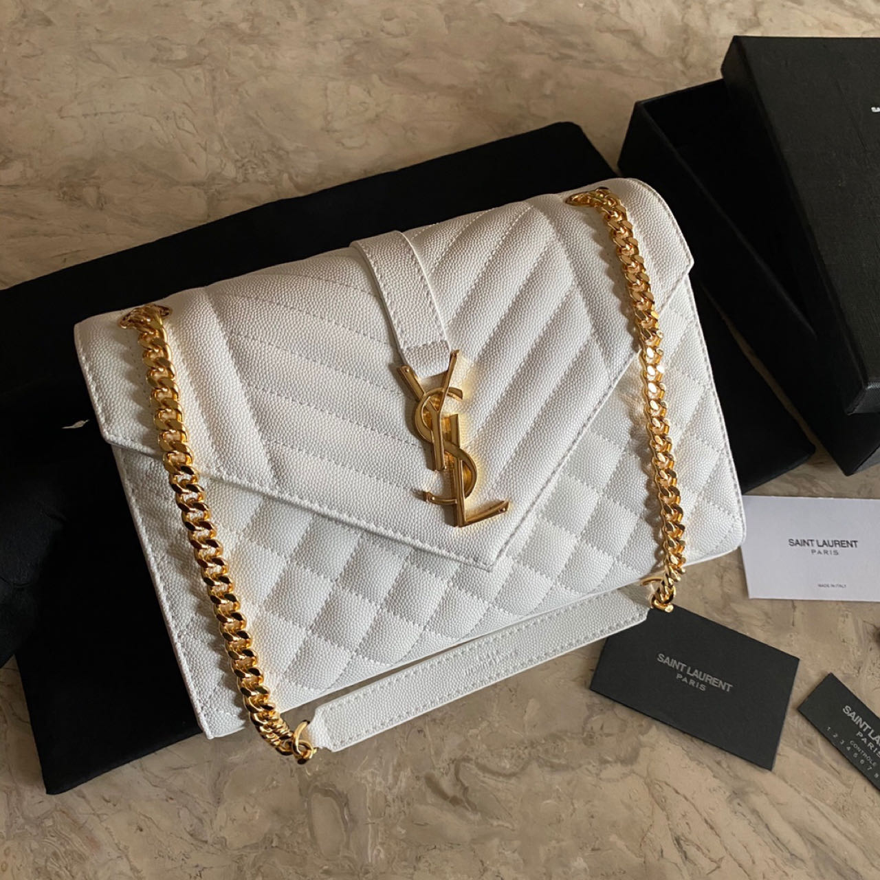 Saint Laurent Monogram Chain Wallet  (24-17.5-6cm) - FashionPlug