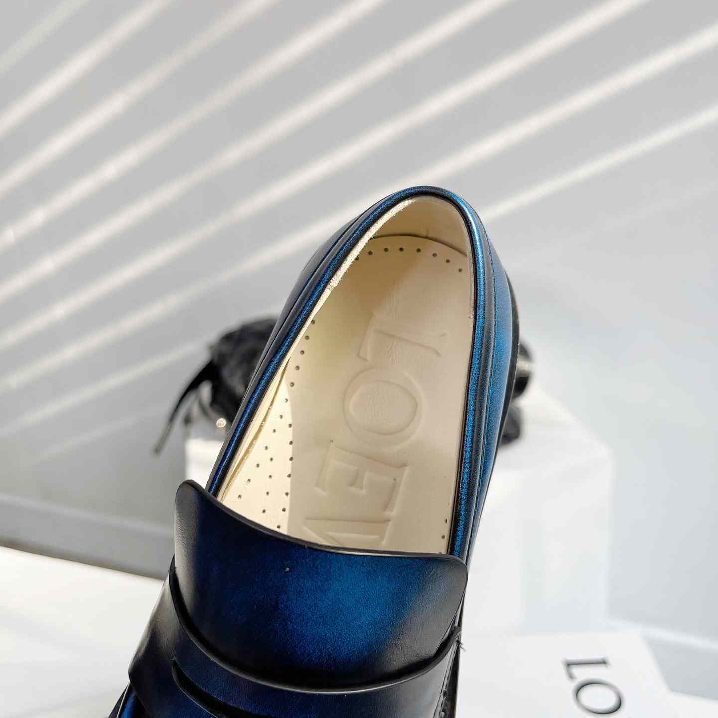 Loewe Blaze Loafer In Bicolour Brushed-off Calfskin - FashionPlug