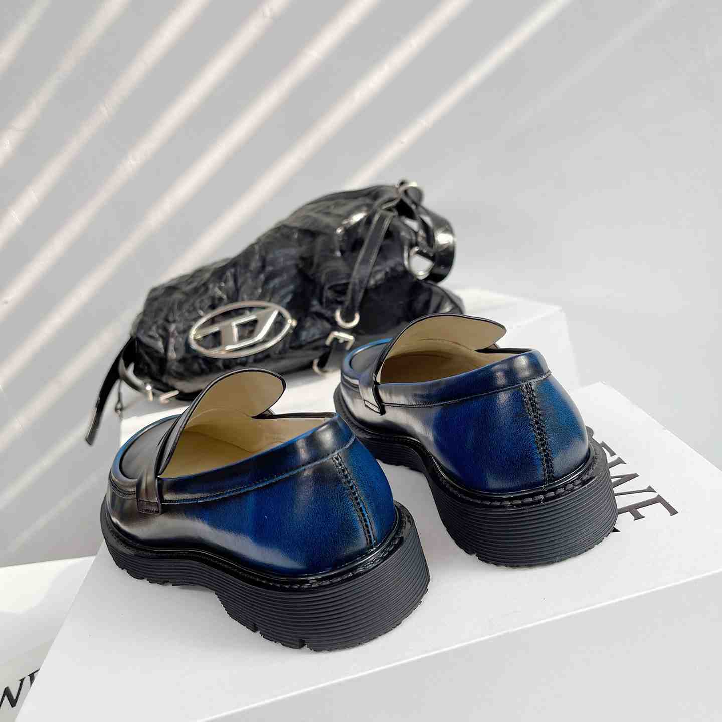 Loewe Blaze Loafer In Bicolour Brushed-off Calfskin - FashionPlug