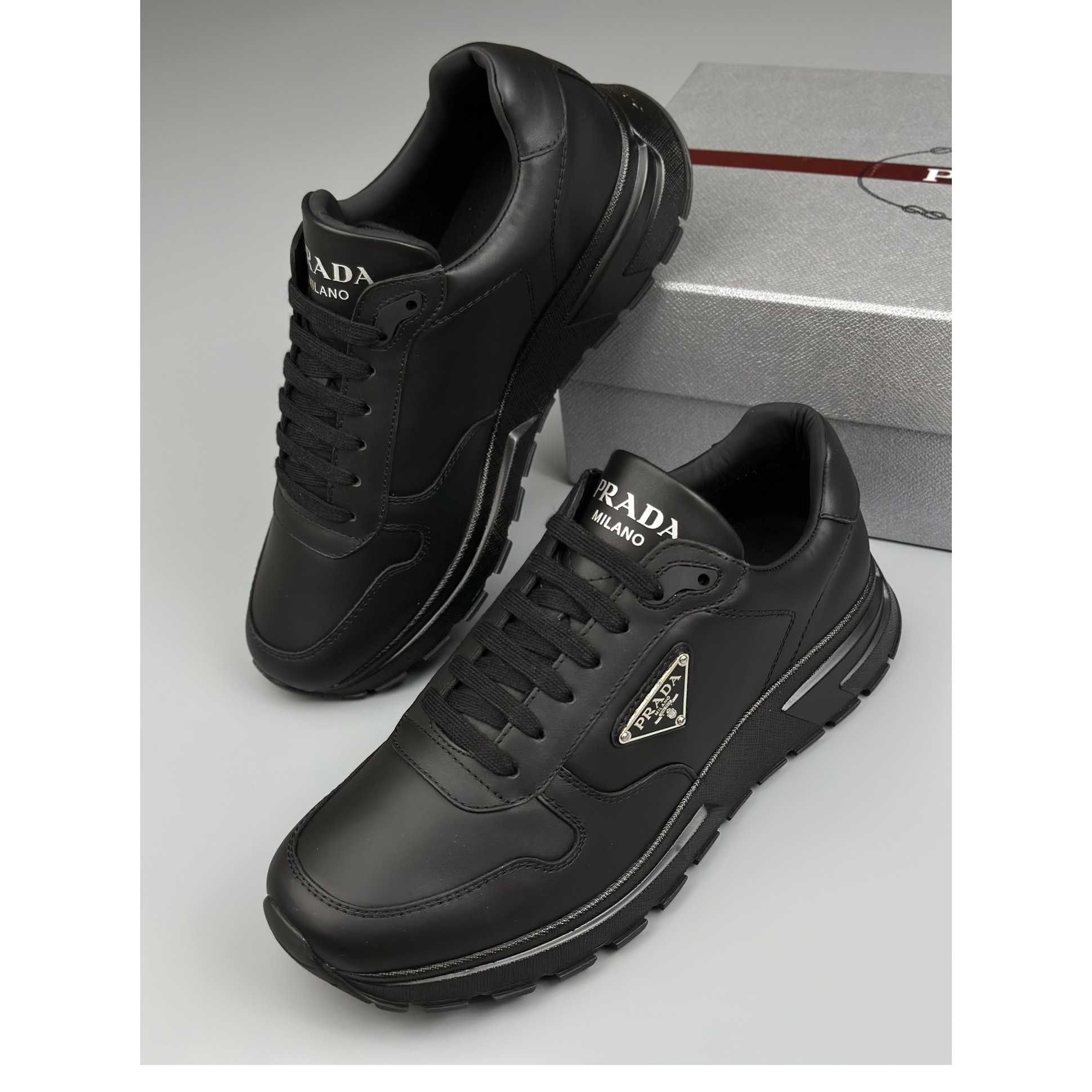 Prada Leather Sneakers - FashionPlug