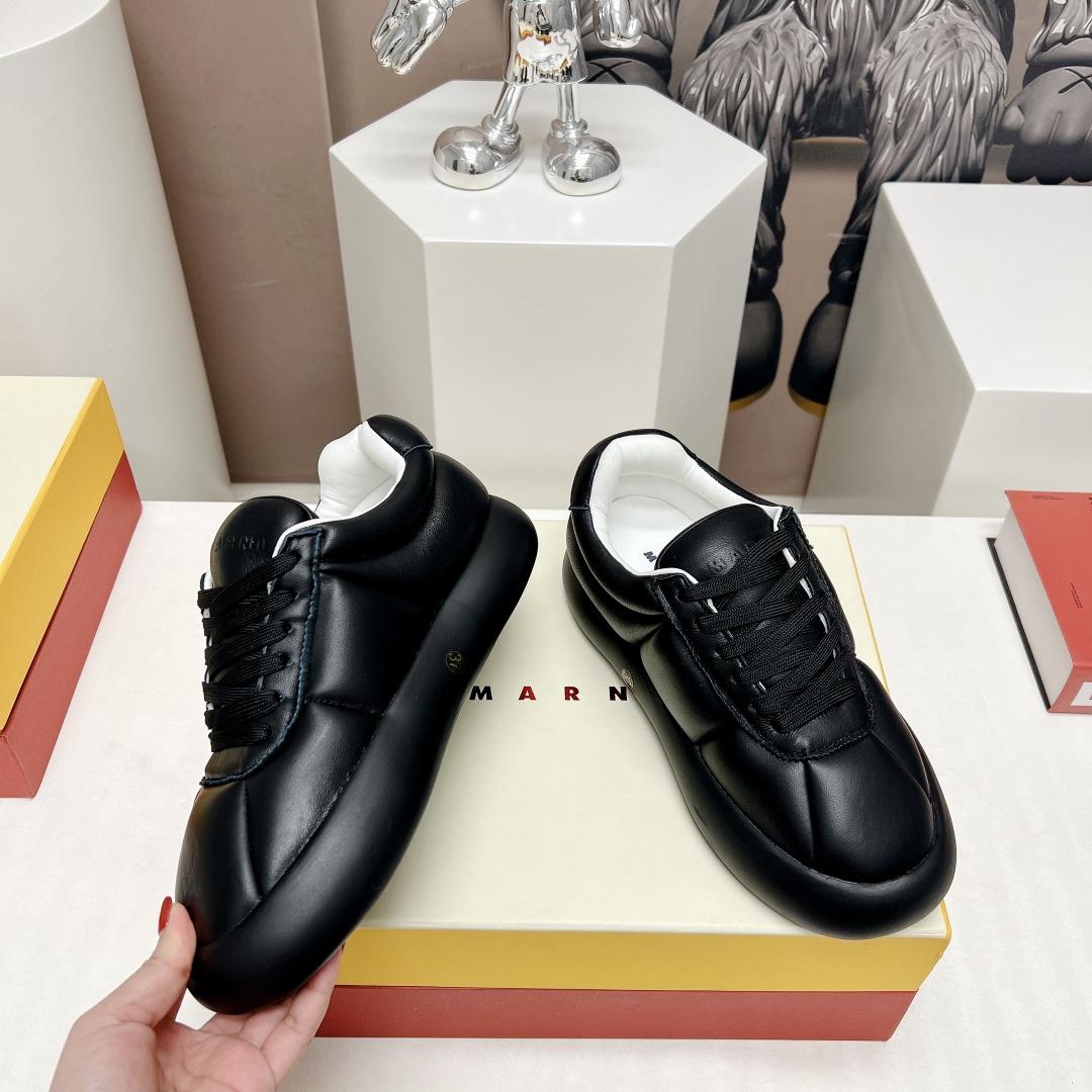 Marni Black Leather Bigfoot 2.0 Sneaker - FashionPlug