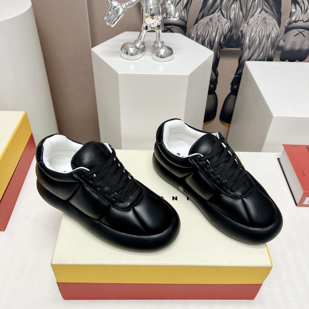 Marni Black Leather Bigfoot 2.0 Sneaker - FashionPlug