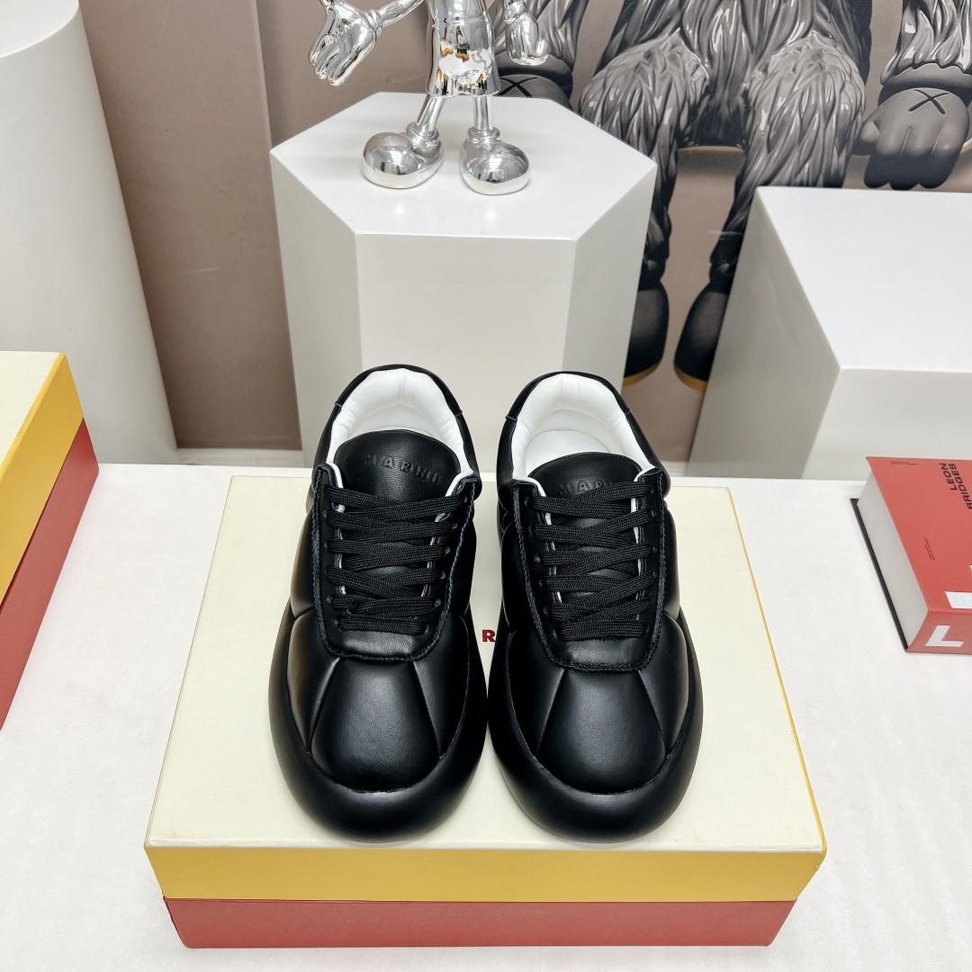 Marni Black Leather Bigfoot 2.0 Sneaker - FashionPlug