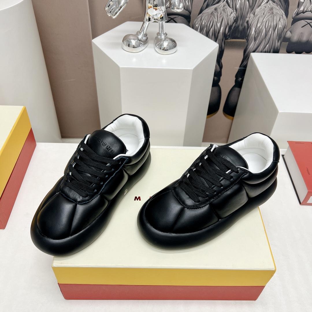 Marni Black Leather Bigfoot 2.0 Sneaker - FashionPlug