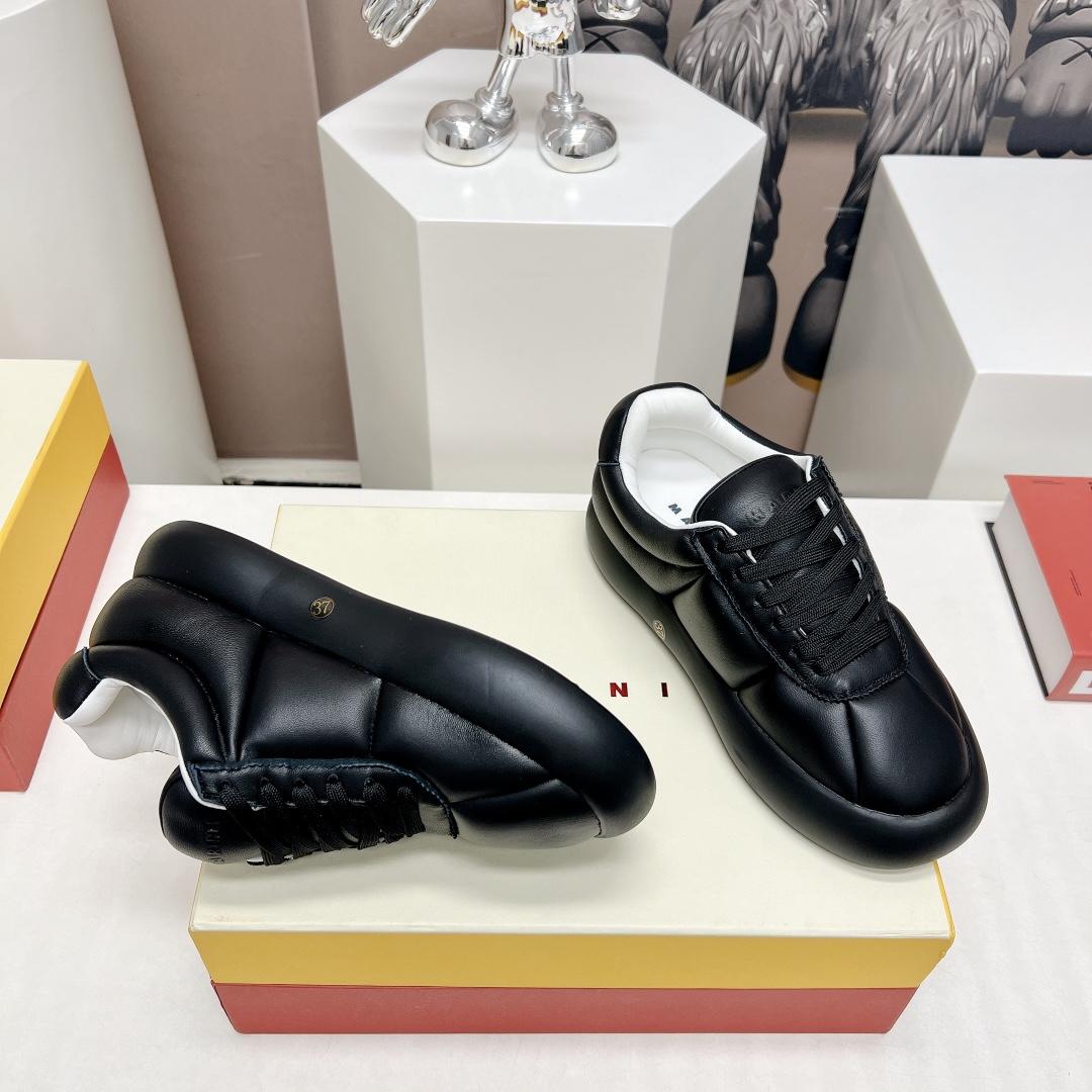 Marni Black Leather Bigfoot 2.0 Sneaker - FashionPlug