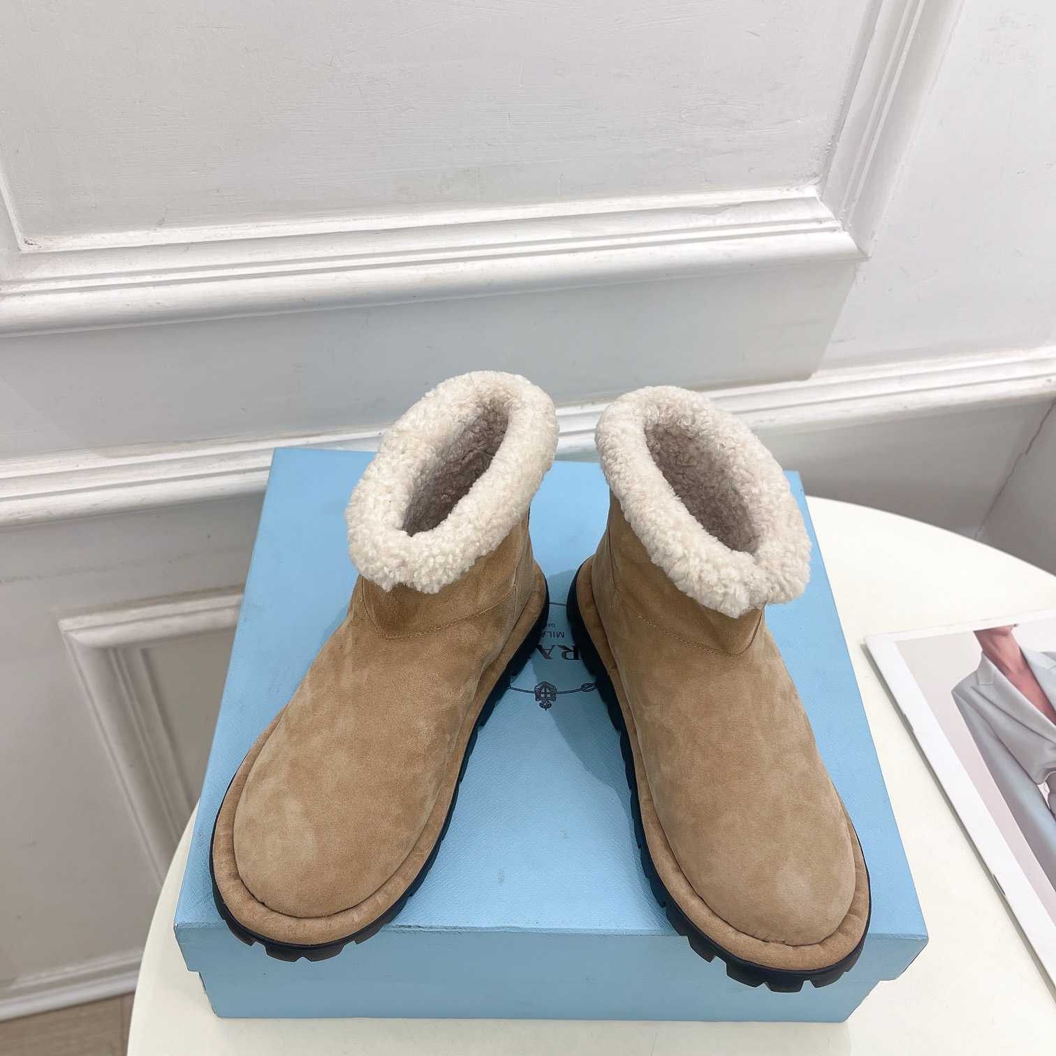 Prada Shearling Booties - FashionPlug