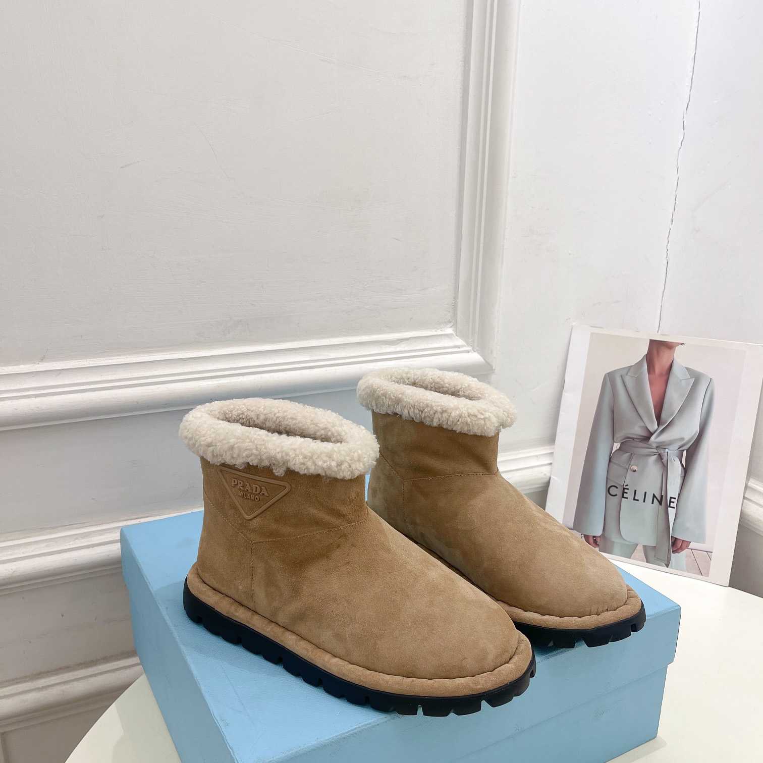 Prada Shearling Booties - FashionPlug