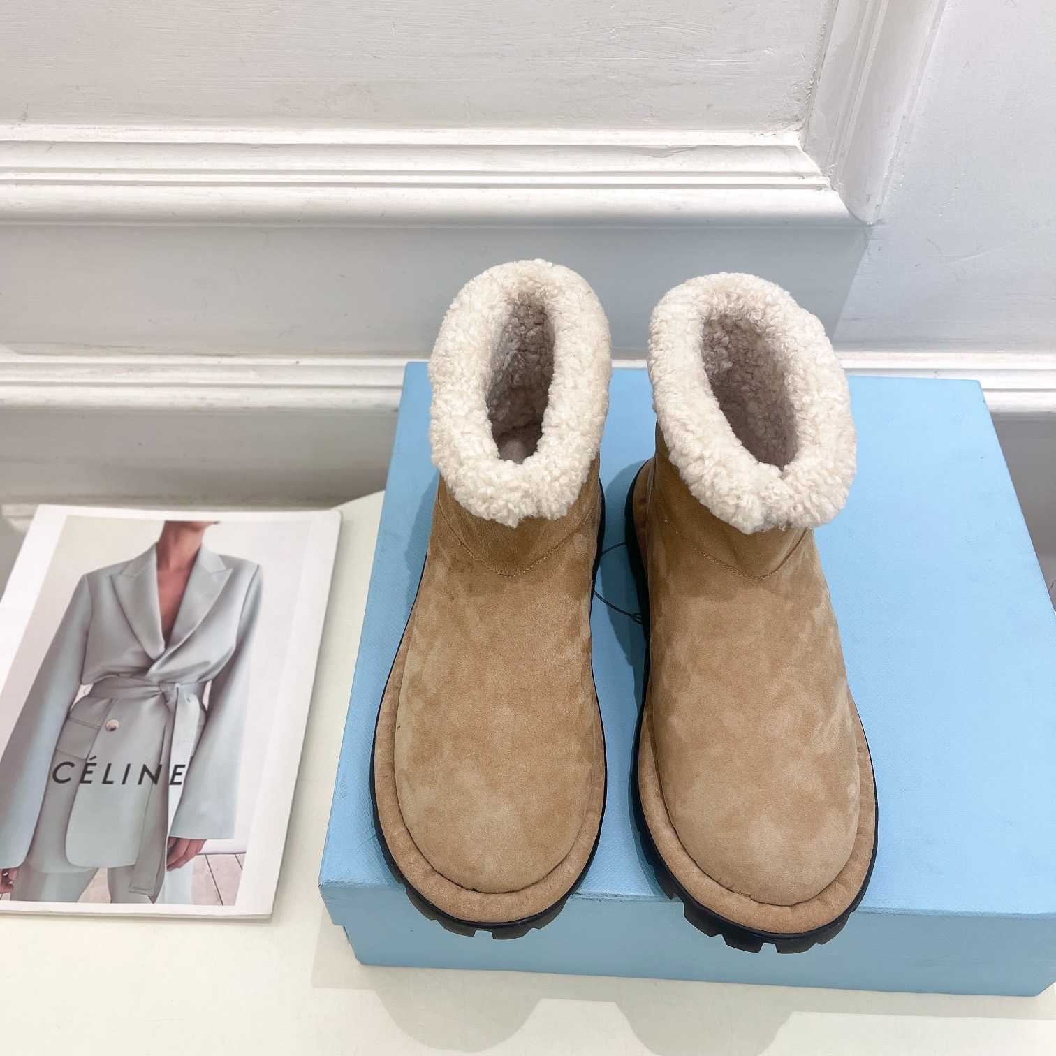 Prada Shearling Booties - FashionPlug