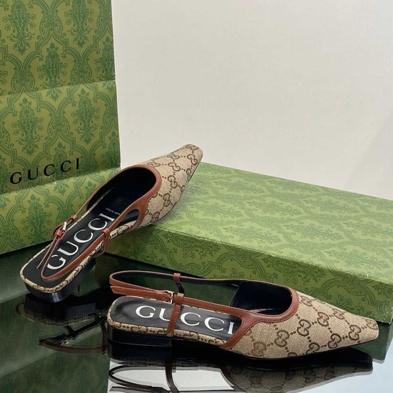Gucci Women's GG Slingback Ballet Flat - FashionPlug