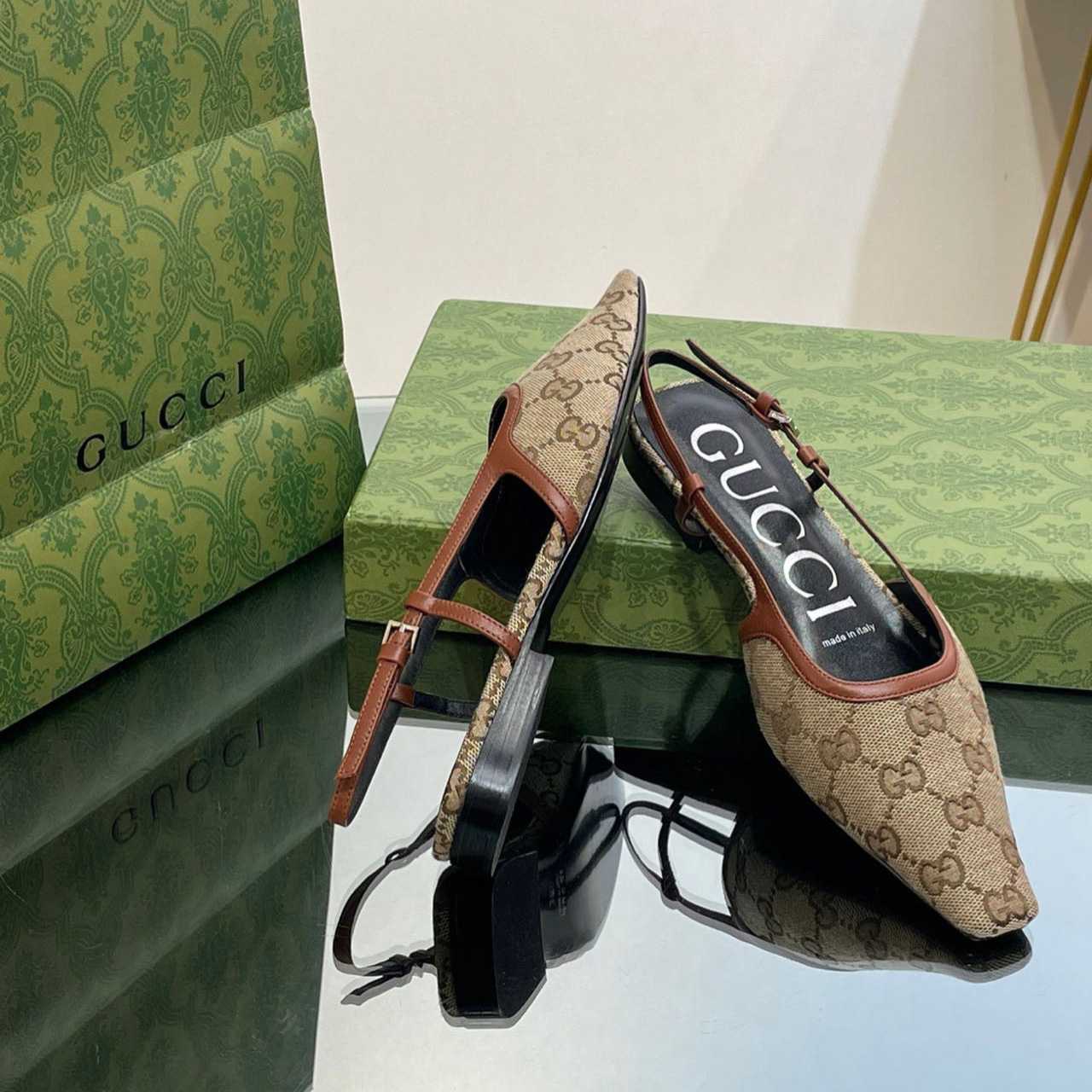 Gucci Women's GG Slingback Ballet Flat - FashionPlug
