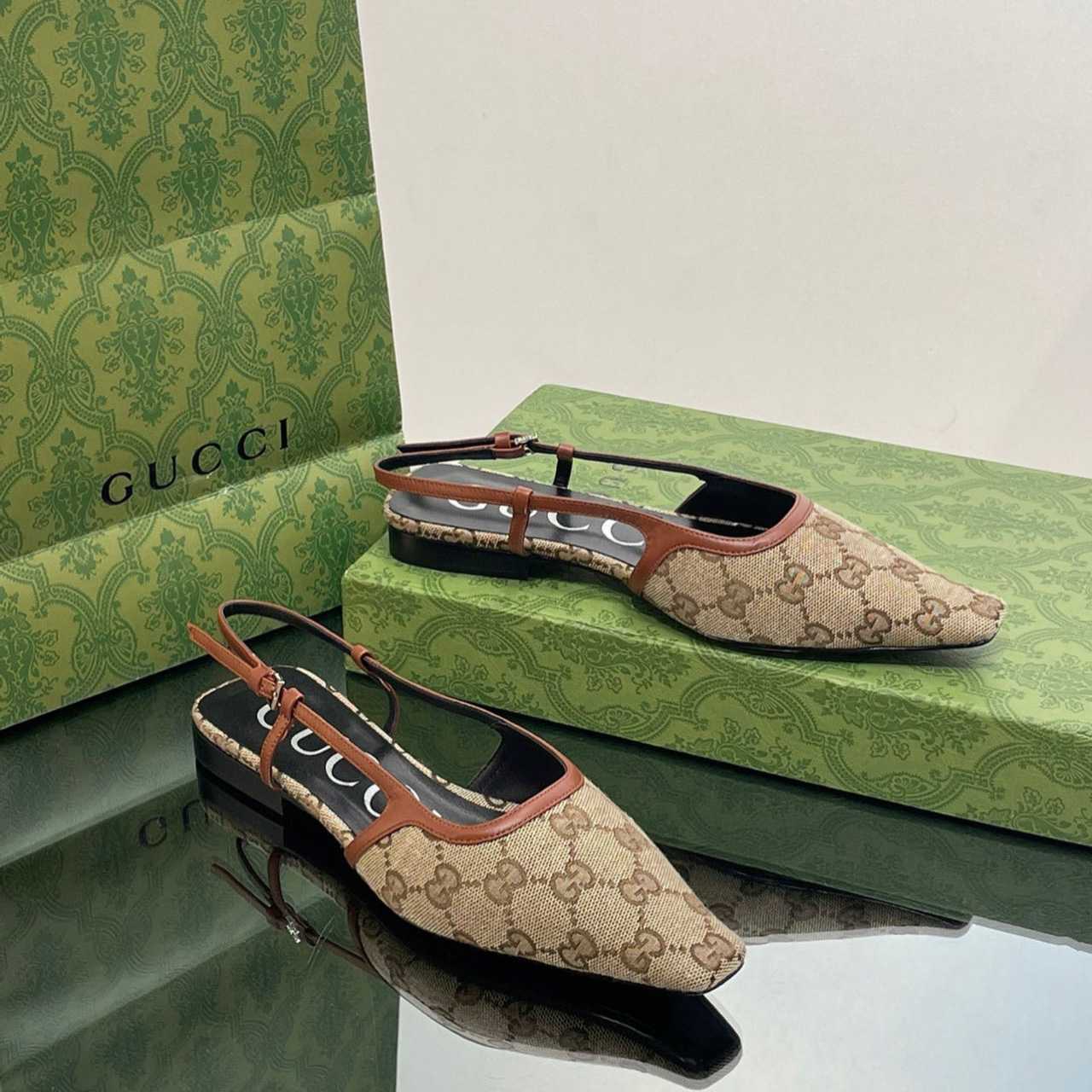 Gucci Women's GG Slingback Ballet Flat - FashionPlug