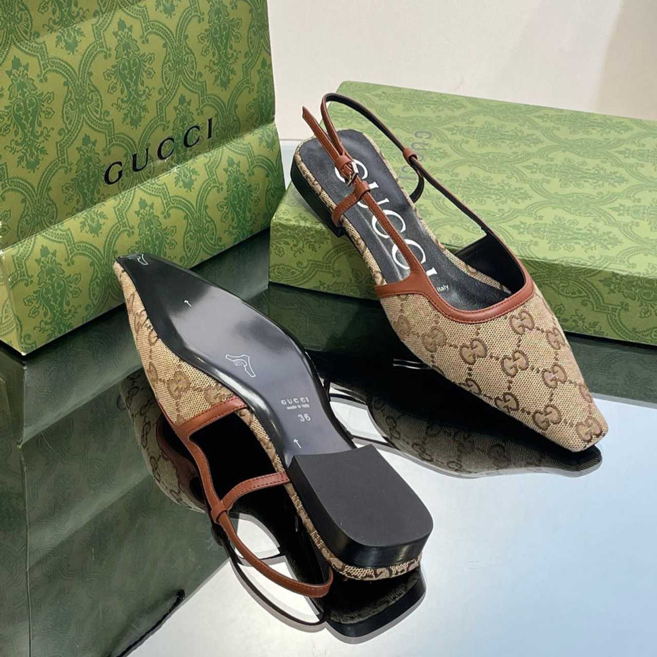 Gucci Women's GG Slingback Ballet Flat - FashionPlug